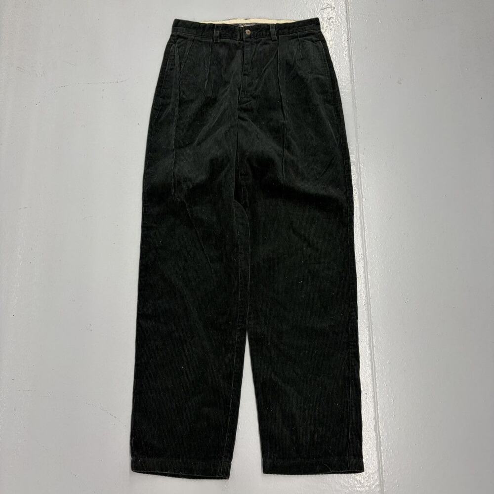 Vintage 90s Polo Ralph Lauren Green Pleated Corduroys 31x33